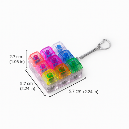 9-Key Keyboard Fidget Toy for Adults – LED Light Keychain Clicker, Sensory Fun Stress Relief Toy for Anxiety & Decompression