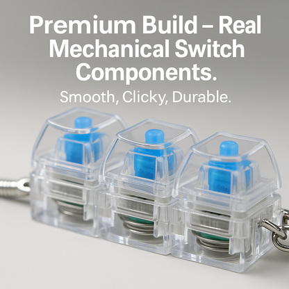 Keyboard Fidget Toys for Adults Keyboard Clicker with LED Light Keychain Fidget Sensory Fun Toys for Anxiety Decompression